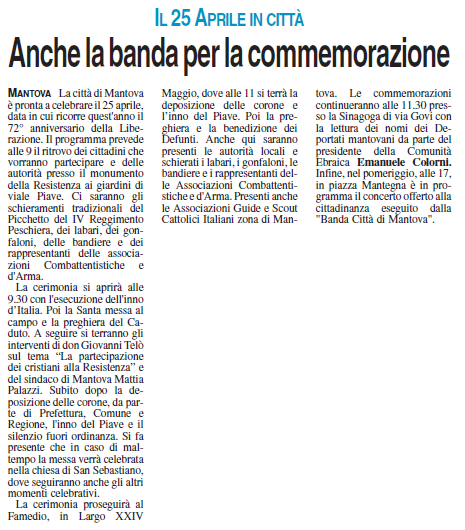 23 04 2017 vocemn Anche la banda per la commemorazione